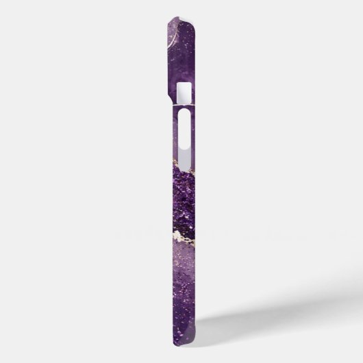パープルラメ大理石風スマホケース Case-Mate iPhoneケース (裏面 / 左)