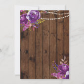 パープルランジェリーシャワーバチェロレッテウッド招待状 招待状 (裏面)