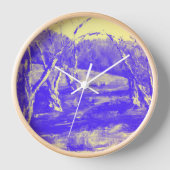 パープルランズイエロースカイ 壁時計 (正面)