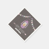 パープルランタン誕生日ナプキンス スタンダードカクテルナプキン (角)