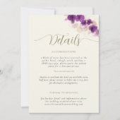 パープルランベージュ色エレガントなウェディングエンクロージャカード 招待状 (正面)