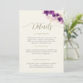 パープルランベージュ色エレガントなウェディングエンクロージャカード 招待状 (スタンド正面)
