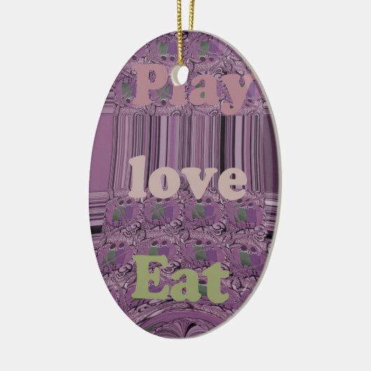パープルラヴ遊ス食べ&ア伝統的フス南 セラミックオーナメント (左)