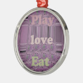 パープルラヴ遊ス食べ&ア伝統的フス南 メタルオーナメント (左)