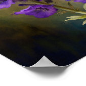 パープルラークスパーフラワーアートプリントポスター ポスター (角)
