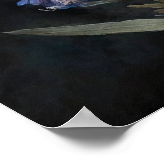 パープルラークスパーフラワーアートプリントポスター ポスター (角)