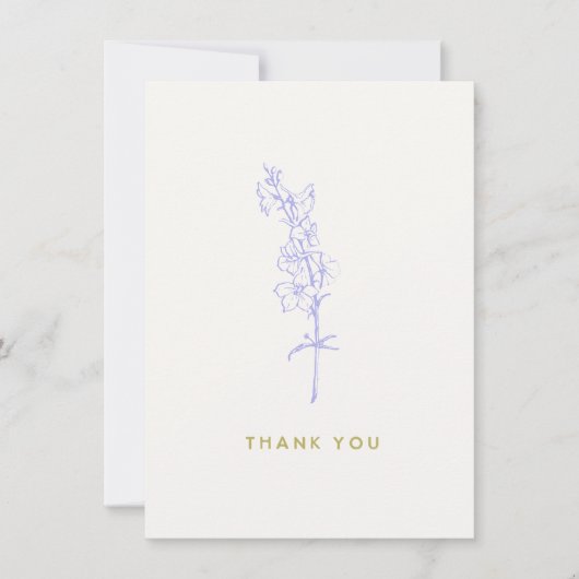 パープルラークスパーフローラありがとう ノートカード (正面)