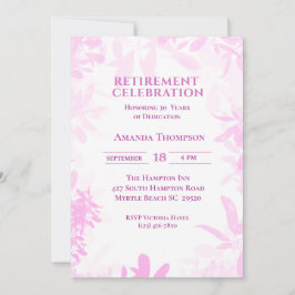 パープルリタイアメントパーティーお祝い 招待状