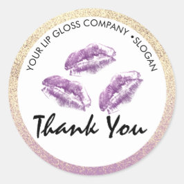 パープルリップ&グリッターリップグロスビジネス ラウンドシール