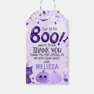 パープルリトルブハロウィーン誕生日サンキューユーラベル ギフトタグ