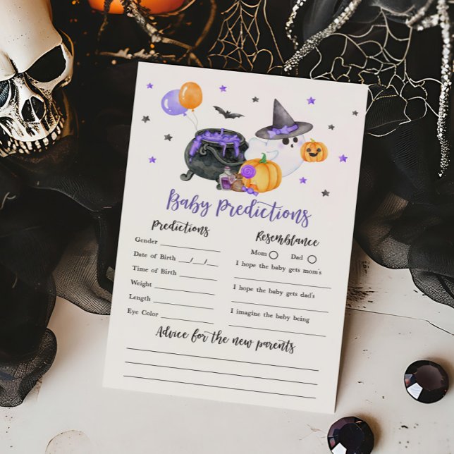 パープルリトルブー幽霊ベビー予測ゲーム (Ghost Halloween Baby Shower Baby Predictions Game )