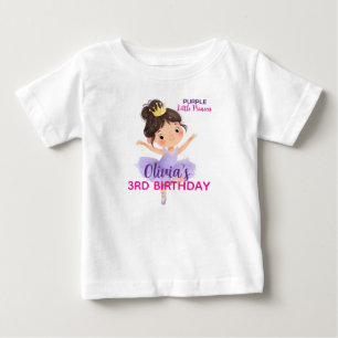 パープルリトルプリンセスボール ベビーTシャツ