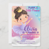 パープルリトルプリンセスボール 招待状 (正面)