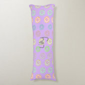 パープルリバーシブル名前をカスタムするドーナツ抱き枕 ボディピロー (正面縦)