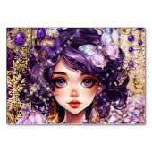 パープルリベリィブライダルシャワー座席表 エレガント テーブルナンバー (裏面)