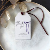 パープルリボンで結ばれる ブライダルシャワーのお礼 ギフトタグ