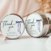 パープルリボンで結ばれる ブライダルシャワーのお礼 ラウンドシール