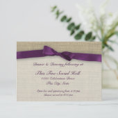 パープルリボンとバーラップ披露宴 招待状 (スタンド正面)