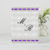 パープルリボンとホワイトサテンの結婚式 招待状 (スタンド正面)