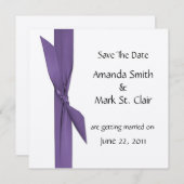 パープルリボンのシルバー・セーブ・ザ・デート セーブザデート (正面/裏面)