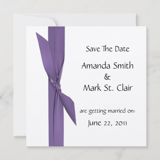 パープルリボンのシルバーSave The Date セーブザデート (正面)