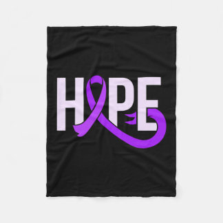 パープルリボンアルツハイマー病の認知度 フリースブランケット