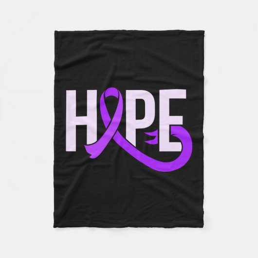 パープルリボンアルツハイマー病の認知度 フリースブランケット (正面)