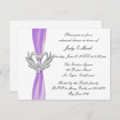 パープルリボンシルバースワンズリハーサルディナー招待状 招待状 (正面/裏面)
