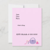 パープルリボンスパ誕生日パーティーの招待 招待状 (裏面)