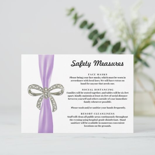 パープルリボンダイヤモンドボウ安全対策 エンクロージャーカード (スタンド正面)