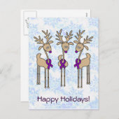 パープルリボントナカイ – アルツハイマー病 シーズンポストカード (正面/裏面)