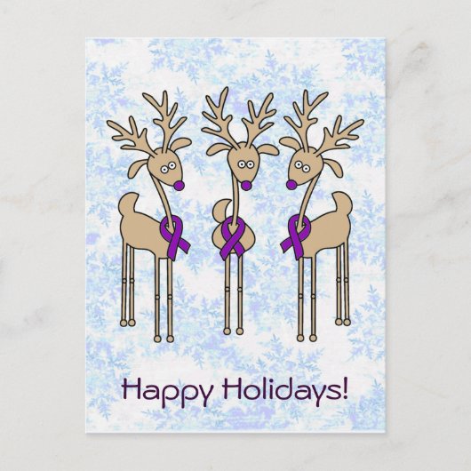 パープルリボントナカイ – アルツハイマー病 シーズンポストカード (正面)
