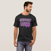 パープルリボンヒョウ印刷サポート分隊Alzheime Tシャツ (正面フル)