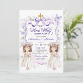 パープルリボンフローラツインズファースト・ホリー・コミュニオン 招待状 (スタンド正面)