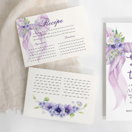 パープルリボンフローラブライダルシャワーレシピ エンクロージャーカード