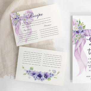 パープルリボンフローラブライダルシャワーレシピ エンクロージャーカード