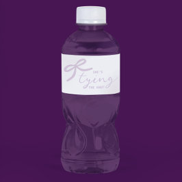 パープルリボン水彩ウェディングシャワー ペットボトルラベル