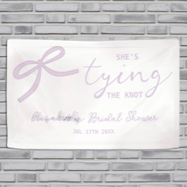 パープルリボン水彩ウェディングシャワー 横断幕