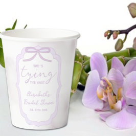 パープルリボン水彩ウェディングシャワー 紙コップ