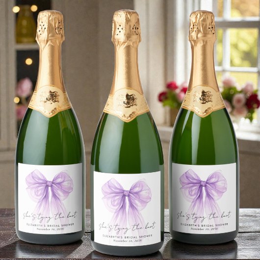 パープルリボン ウェディングシャワー「結婚する彼女」 スパークリングワインラベル