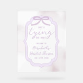 パープルリボン ウォーターカラー ブライダルシャワー アクリルサイン (正面)