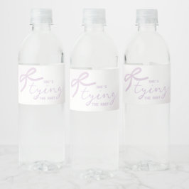 パープルリボン ウォーターカラー ブライダルシャワー ペットボトルラベル