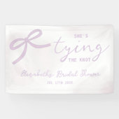 パープルリボン ウォーターカラー ブライダルシャワー 横断幕 (横)