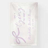 パープルリボン ウォーターカラー ブライダルシャワー 横断幕 (縦)