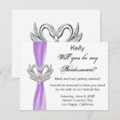 パープルリボン シルバースワン ブライドメイド カード (正面/裏面)