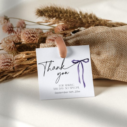 パープルリボン ムーディー ダーク ゴシック ウェディング サンキュータグ フェイバータグ