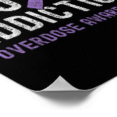 パープルリボンFck中毒オーバードーズ認識度 ポスター (角)