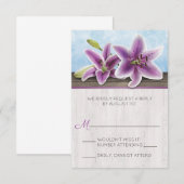 パープルリリーかわいらしRSVPカード 出欠カード (正面/裏面)