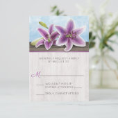 パープルリリーかわいらしRSVPカード 出欠カード (スタンド正面)