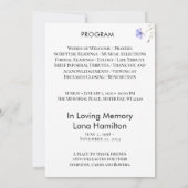 パープルリリーシンプルフォト葬儀プログラム 招待状 (裏面)